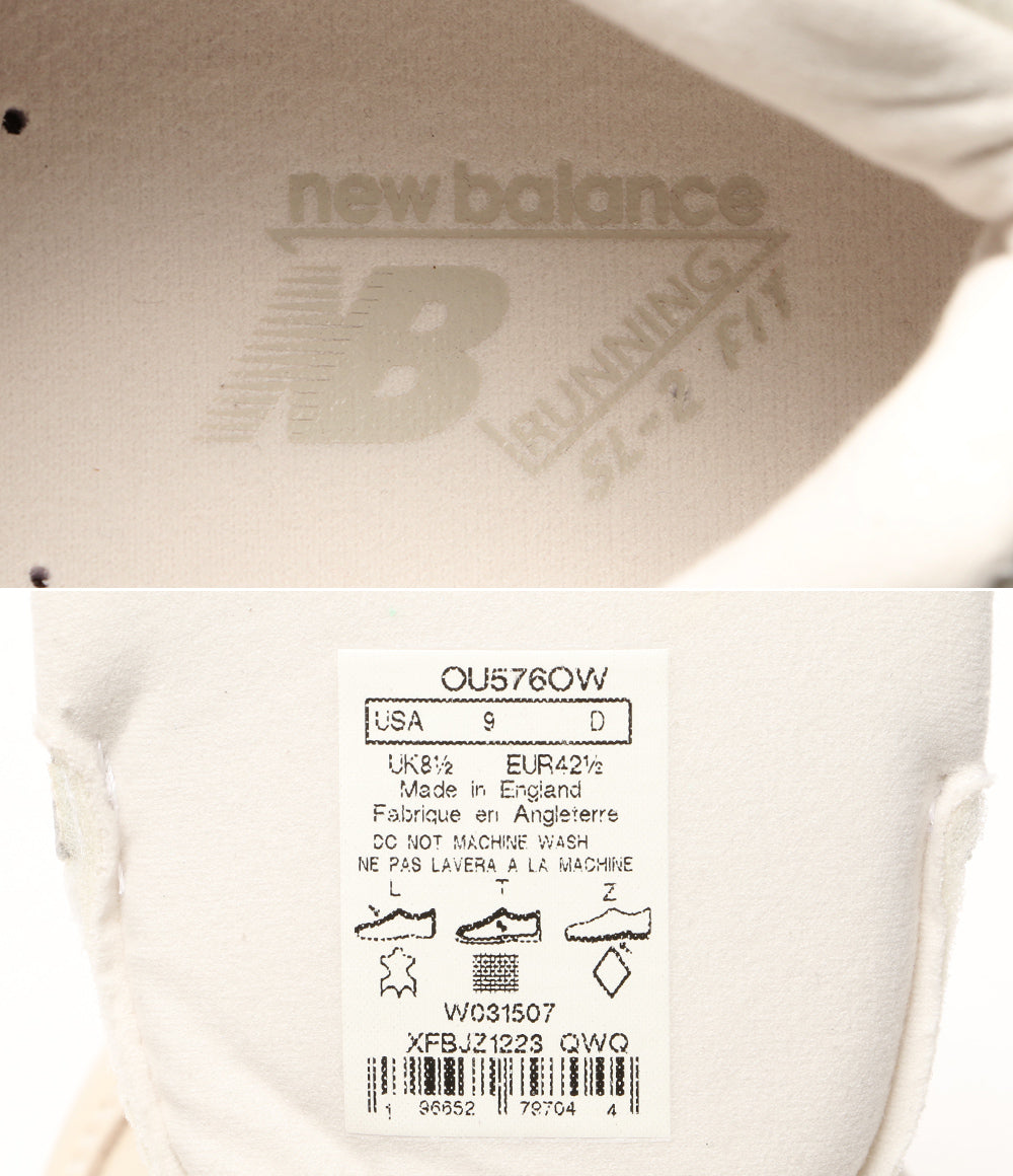 美品 new balance スニーカー OFF WHITE LEATHER OU576OW メンズ SIZE USA 9 ニューバランス