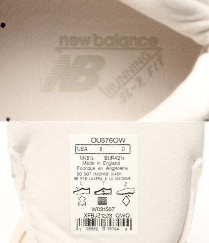 美品 new balance スニーカー OFF WHITE LEATHER OU576OW メンズ SIZE USA 9 ニューバランス