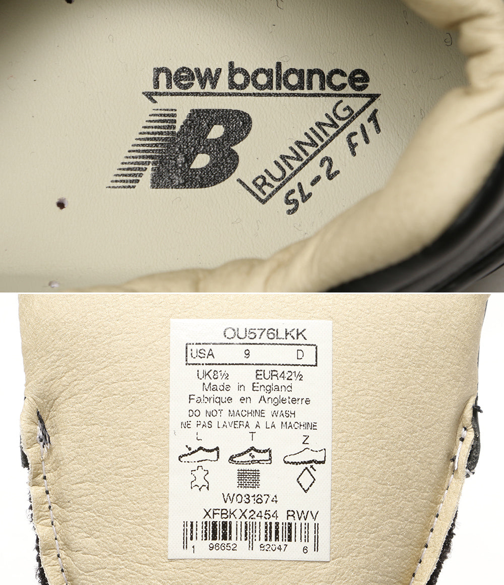 美品 new balance スニーカー レザー ブラック OU576LKK メンズ SIZE USA 9 ニューバランス