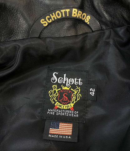 SCHOTT トラッカージャケット レザー USA製 ブラック メンズ SIZE 42 ショット