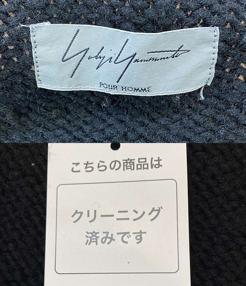 YOHJI YAMAMOTO POUR HOMME ウールニットロングコート ブラック HB-K47-188 メンズ SIZE - ヨウジヤマモトプールオム