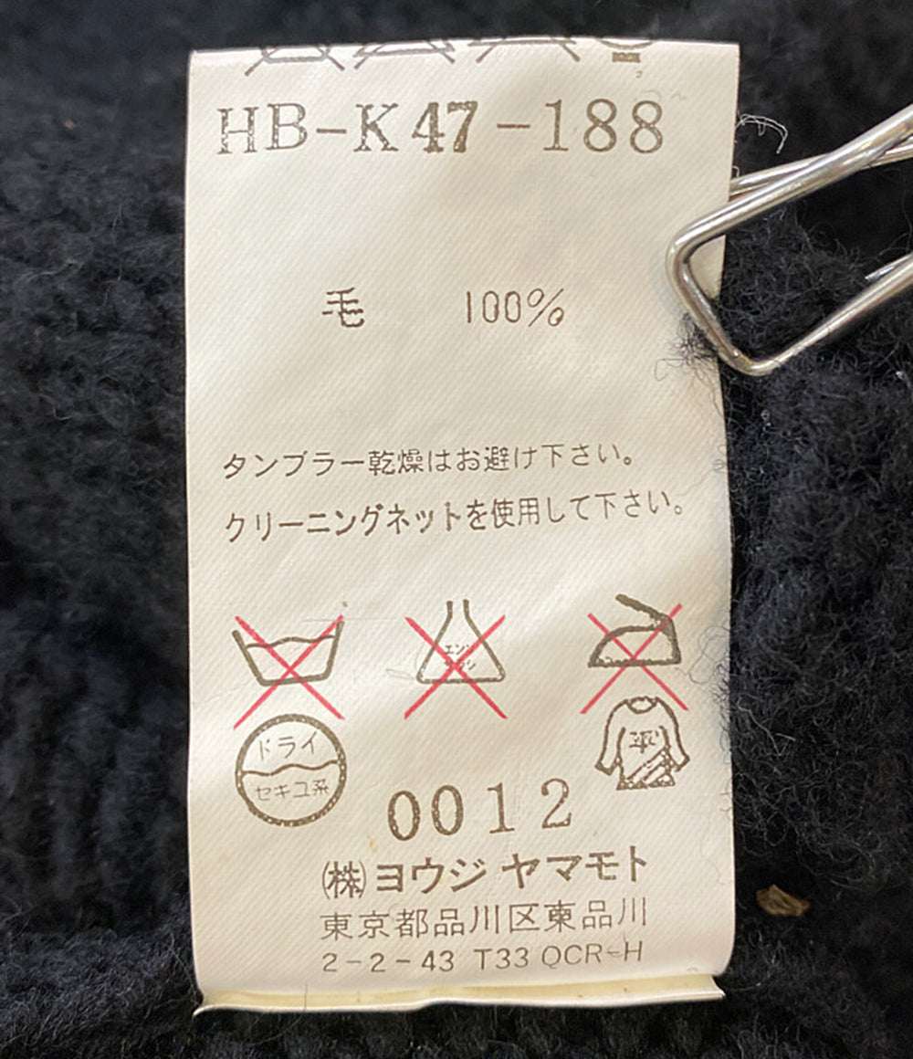 YOHJI YAMAMOTO POUR HOMME ウールニットロングコート ブラック HB-K47-188 メンズ SIZE - ヨウジヤマモトプールオム