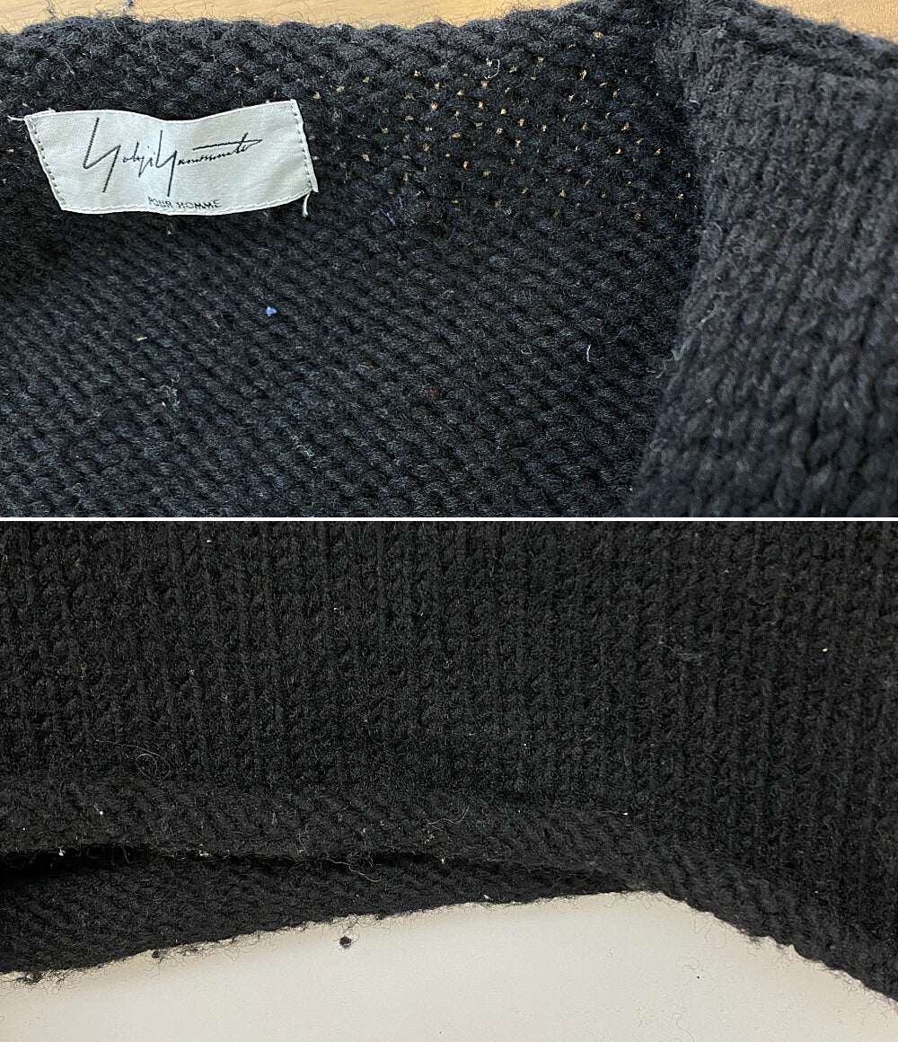 YOHJI YAMAMOTO POUR HOMME ウールニットロングコート ブラック HB-K47-188 メンズ SIZE - ヨウジヤマモトプールオム