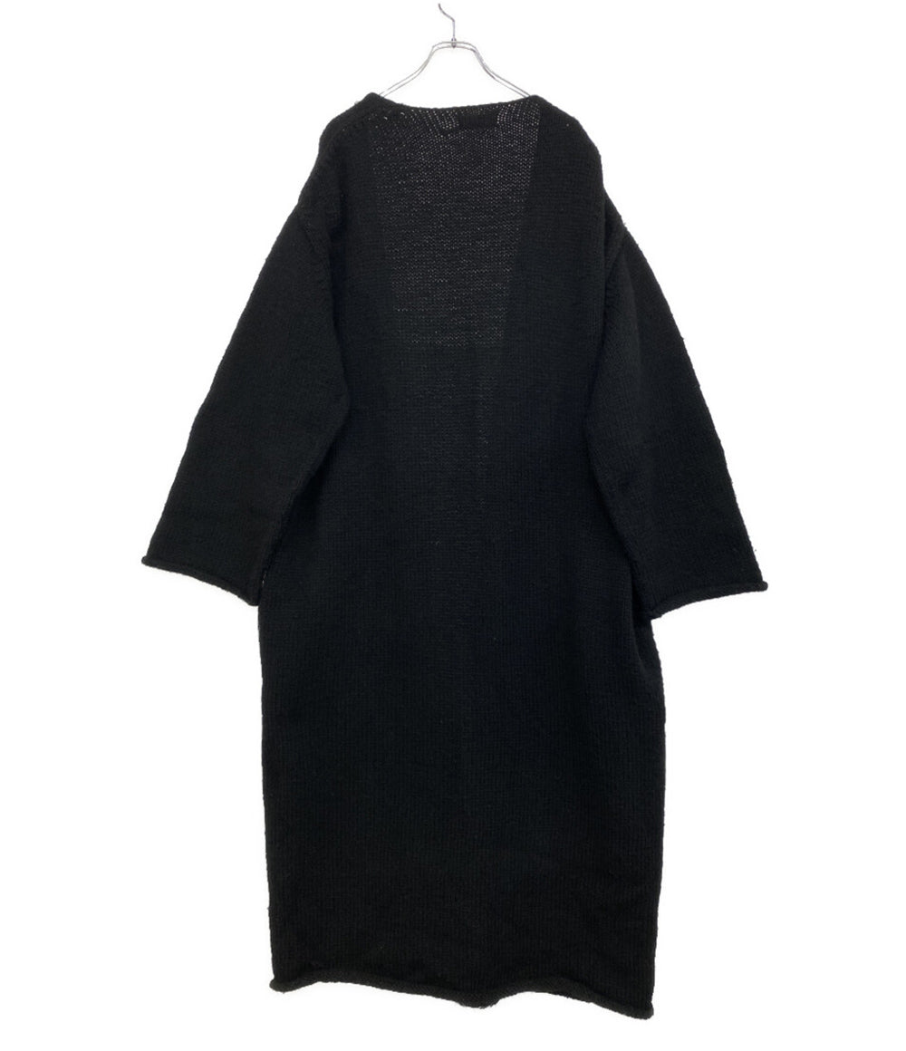 ヨウジヤマモト 変形ロングコート YOHJI YAMAMOTO POUR HOMME ウールニットロングコート ブラック HB-K47