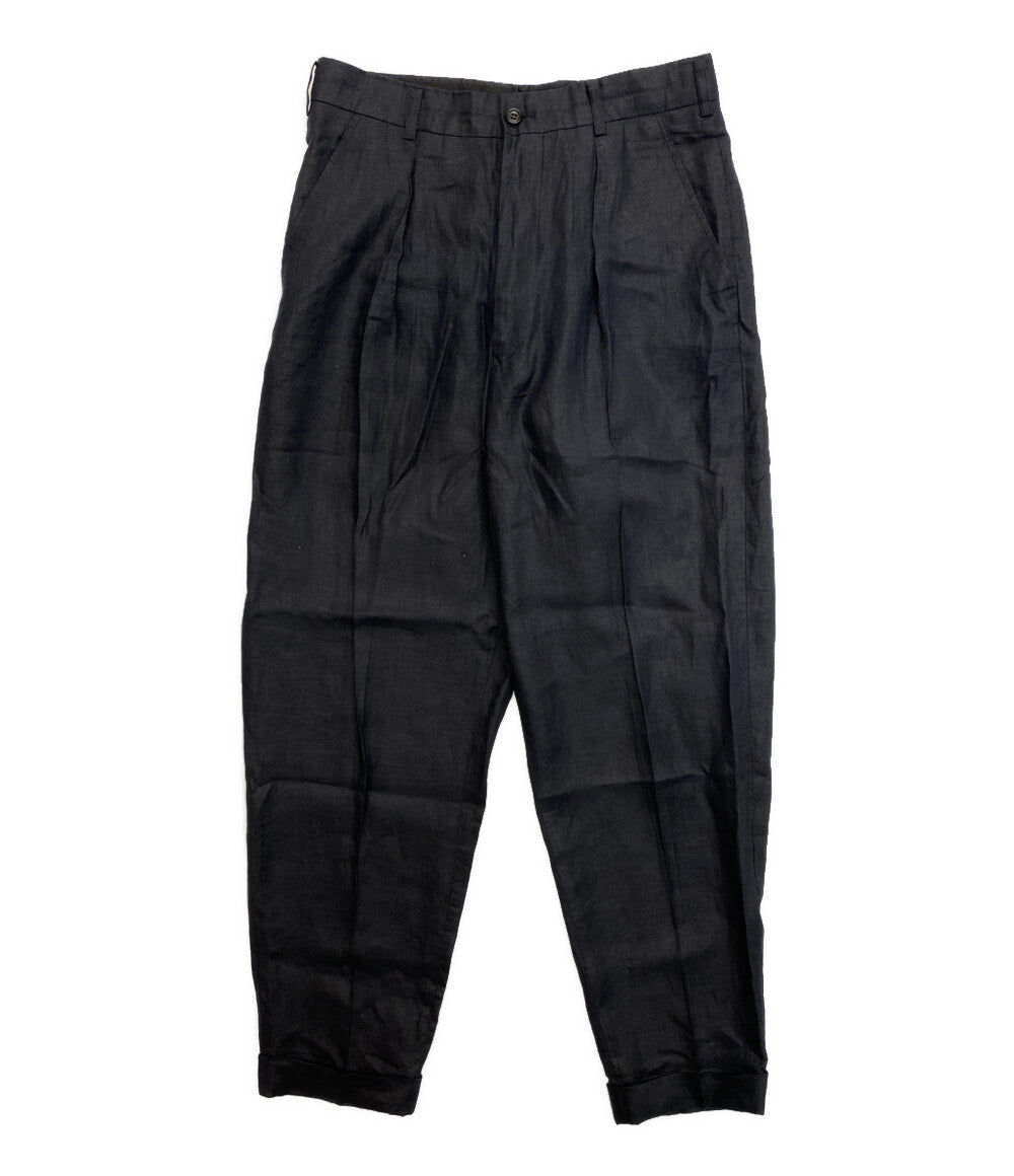COMME des GARCONS HOMME PLUS リネンスラックスパンツ ブラック 80s PP-11041M メンズ SIZE M コムデギャルソンオムプリュス