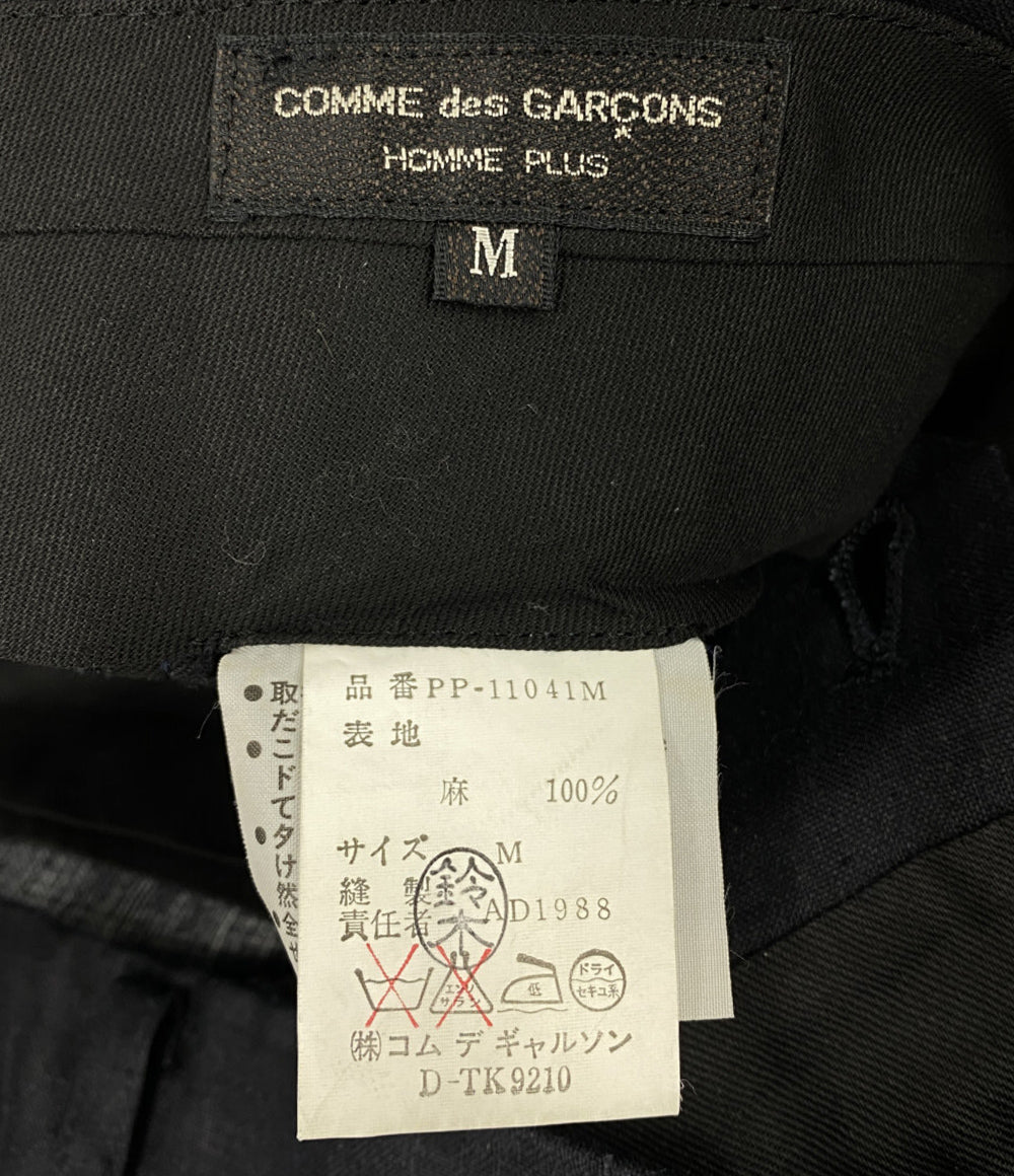 COMME des GARCONS HOMME PLUS リネンスラックスパンツ ブラック 80s PP-11041M メンズ SIZE M コムデギャルソンオムプリュス