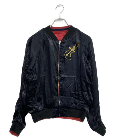 DENIME スカジャン リバーシブル レッド 天使・悪魔 メンズ SIZE 40 ドゥニーム