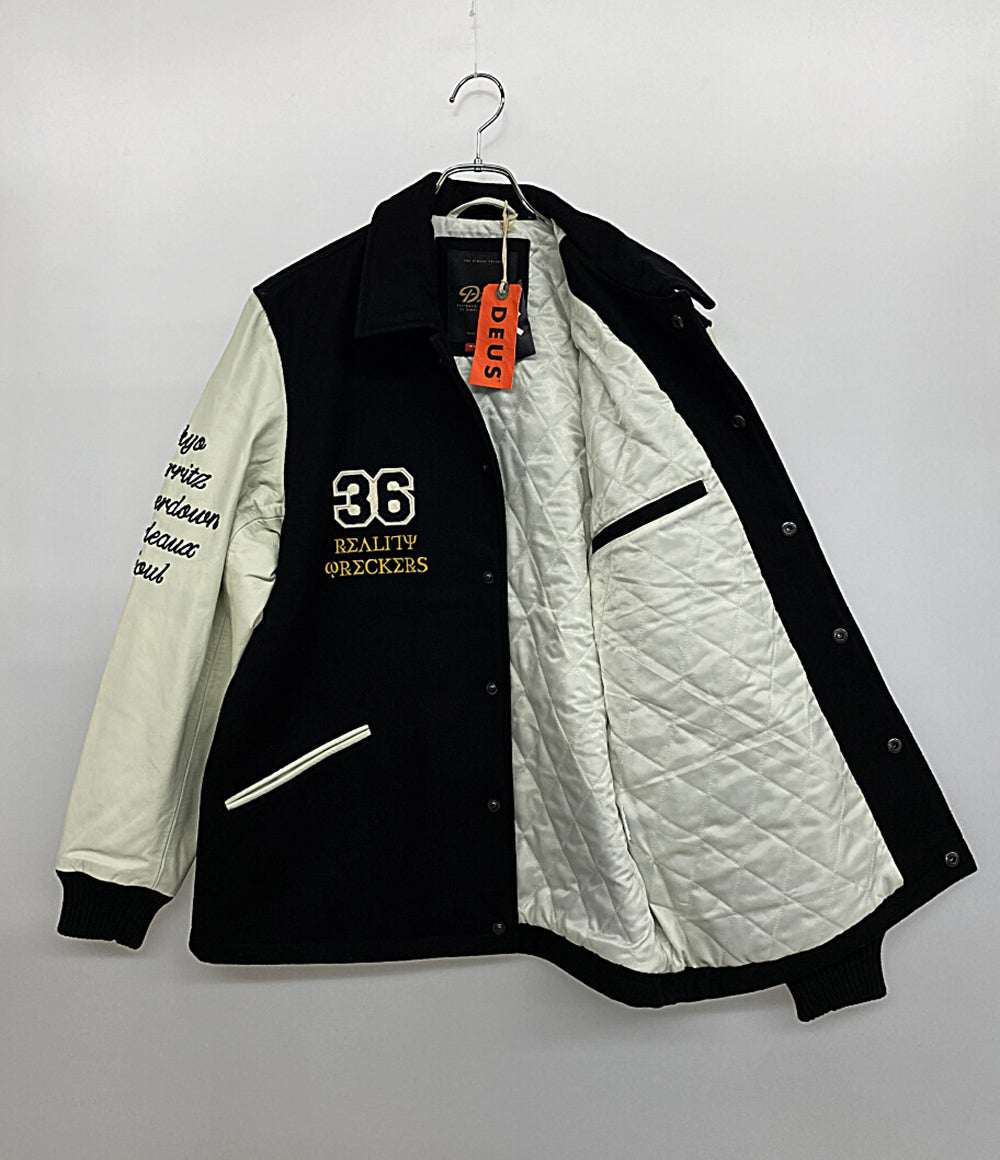 Deus Ex Machina スタジャン SOURMUG COACH JACKET 刺? ブラック メンズ SIZE M デウスエクスマキナ