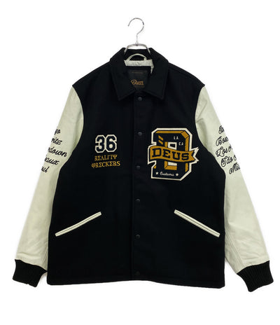 Deus Ex Machina スタジャン SOURMUG COACH JACKET 刺? ブラック メンズ SIZE M デウスエクスマキナ