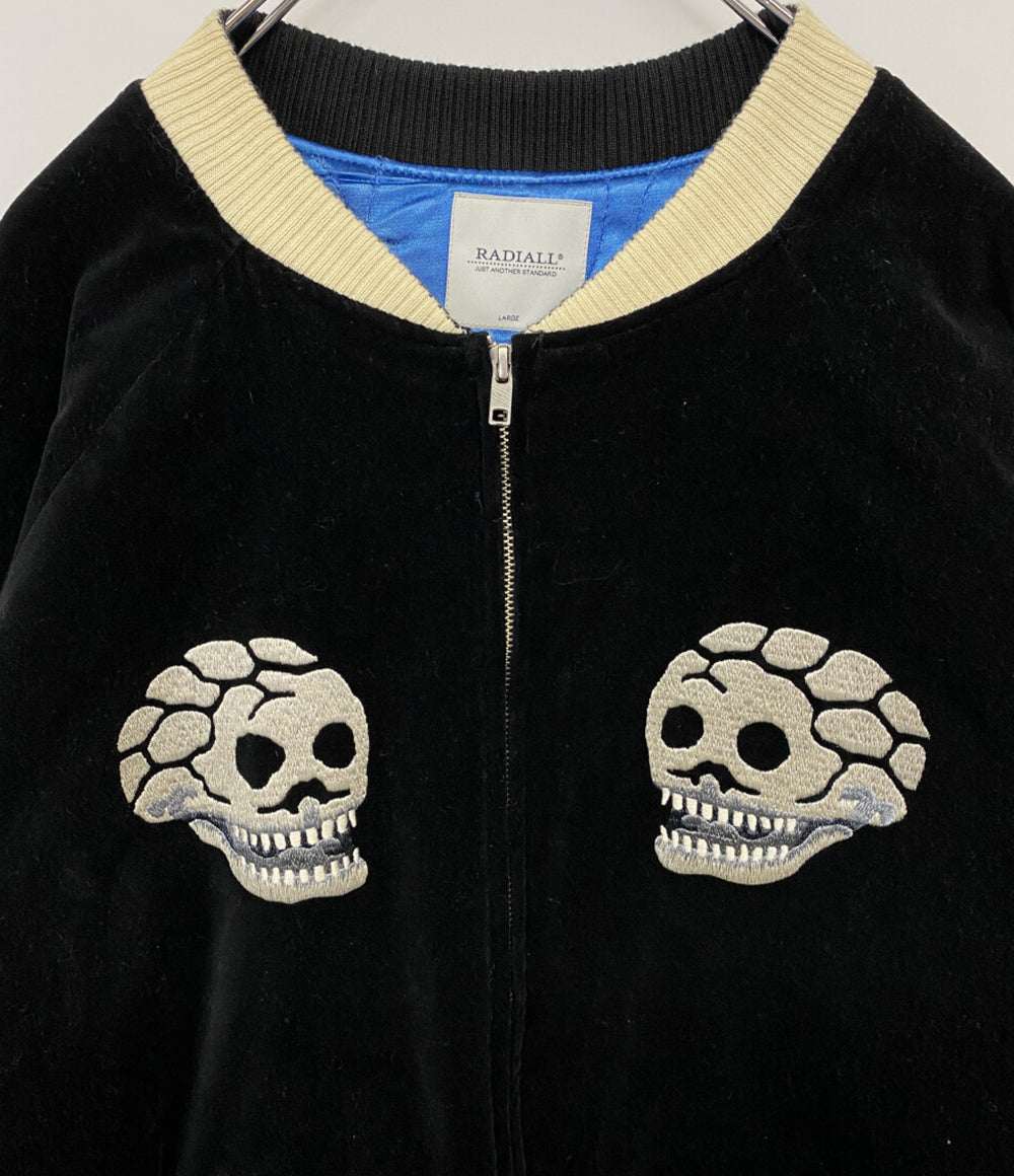 RADIALL ブルゾン RAD-23AW-JK003 ベロア スカル刺繍 ブラック メンズ SIZE L ラディアル