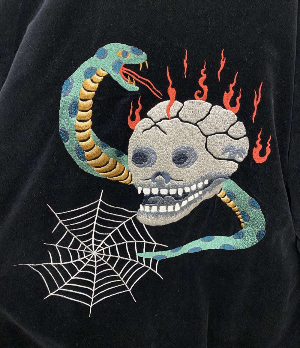 RADIALL ブルゾン RAD-23AW-JK003 ベロア スカル刺繍 ブラック メンズ SIZE L ラディアル