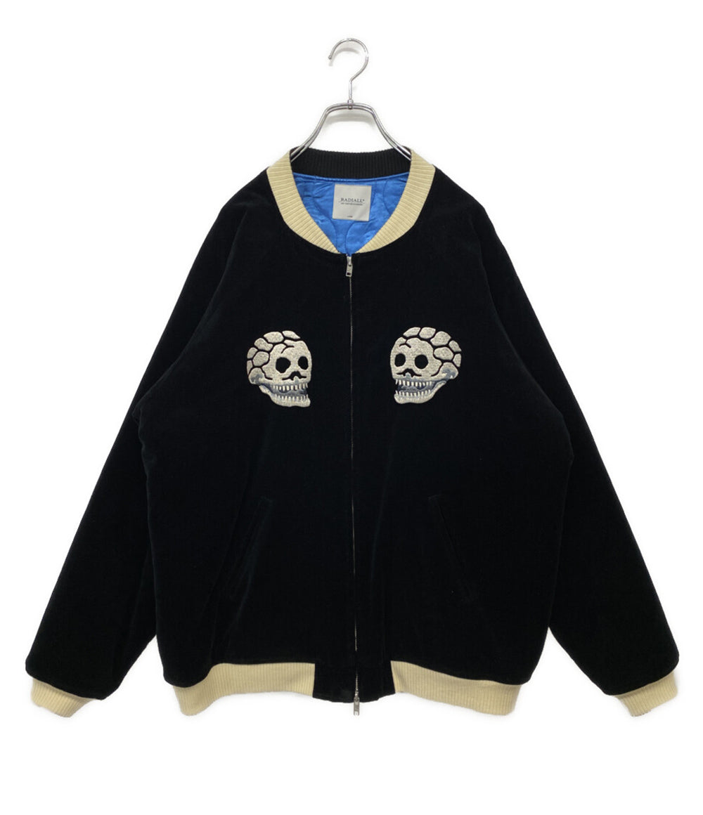 RADIALL ブルゾン RAD-23AW-JK003 ベロア スカル刺繍 ブラック メンズ SIZE L ラディアル