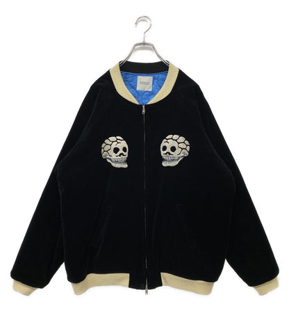 RADIALL ブルゾン RAD-23AW-JK003 ベロア スカル刺繍 ブラック メンズ SIZE L ラディアル