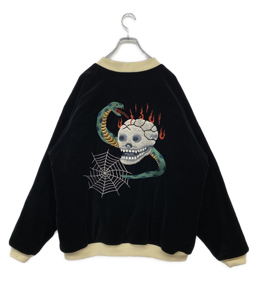 RADIALL ブルゾン RAD-23AW-JK003 ベロア スカル刺繍 ブラック メンズ SIZE L ラディアル