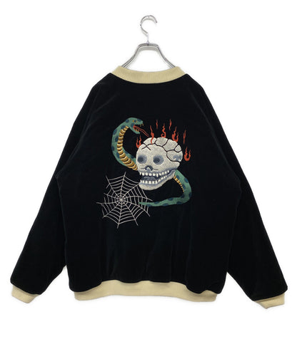 RADIALL ブルゾン RAD-23AW-JK003 ベロア スカル刺繍 ブラック メンズ SIZE L ラディアル