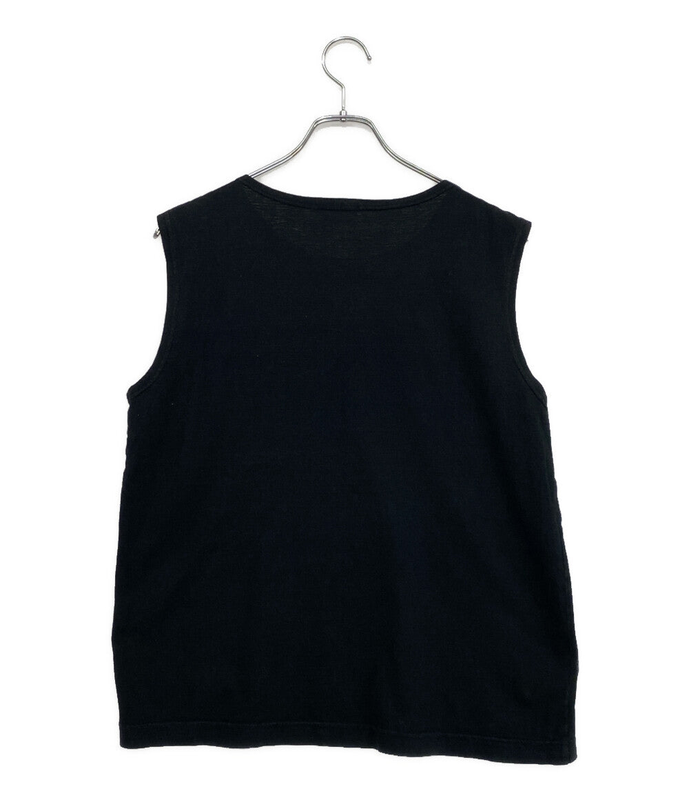 ISSEY MIYAKE MEN タンクトップ 筆タグ プリント ブラック 80s LY12077 メンズ SIZE M イッセイミヤケ メン