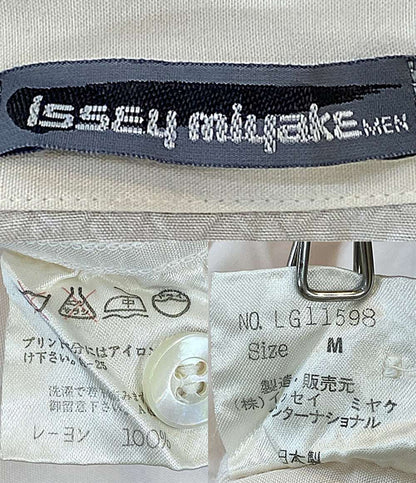 ISSEY MIYAKE MEN 開襟シャツ 筆タグ 半袖 ロゴプリント 80s LG11598 メンズ SIZE M イッセイミヤケ メン