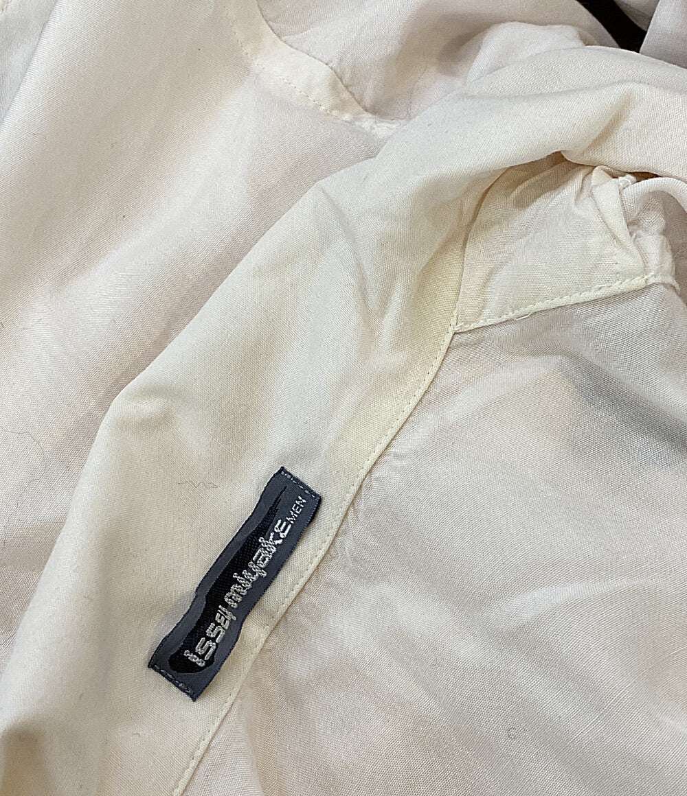 ISSEY MIYAKE MEN 開襟シャツ 筆タグ 半袖 ロゴプリント 80s LG11598 メンズ SIZE M イッセイミヤケ メン