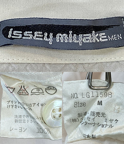 ISSEY MIYAKE MEN 開襟シャツ 筆タグ 半袖 ロゴプリント 80s LG11598 メンズ SIZE M イッセイミヤケ メン