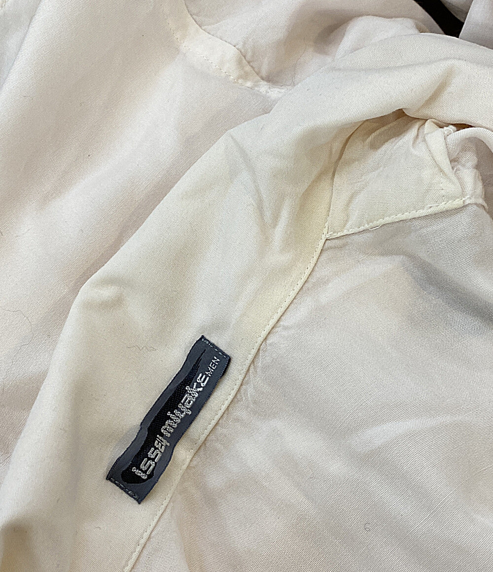 ISSEY MIYAKE MEN 開襟シャツ 筆タグ 半袖 ロゴプリント 80s LG11598