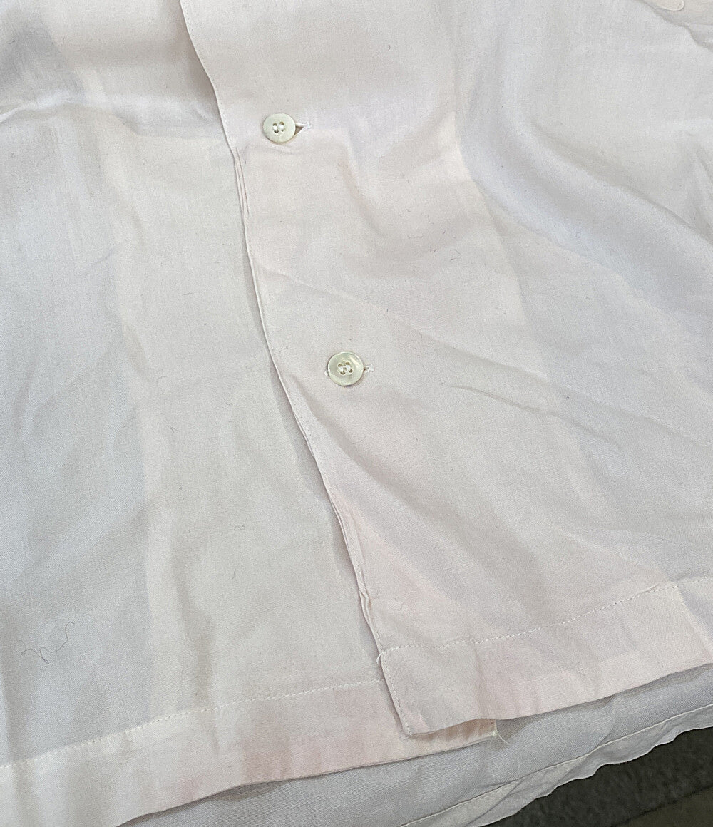 ISSEY MIYAKE MEN 開襟シャツ 筆タグ 半袖 ロゴプリント 80s LG11598