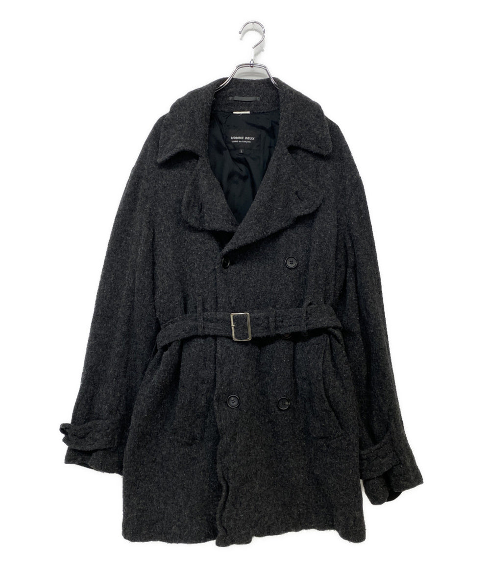 COMME des GARCONS HOMME DEUX コムデギャルソンオムド ウールコート 縮絨 グレー 21AW DH-C003 メンズ SIZE L
