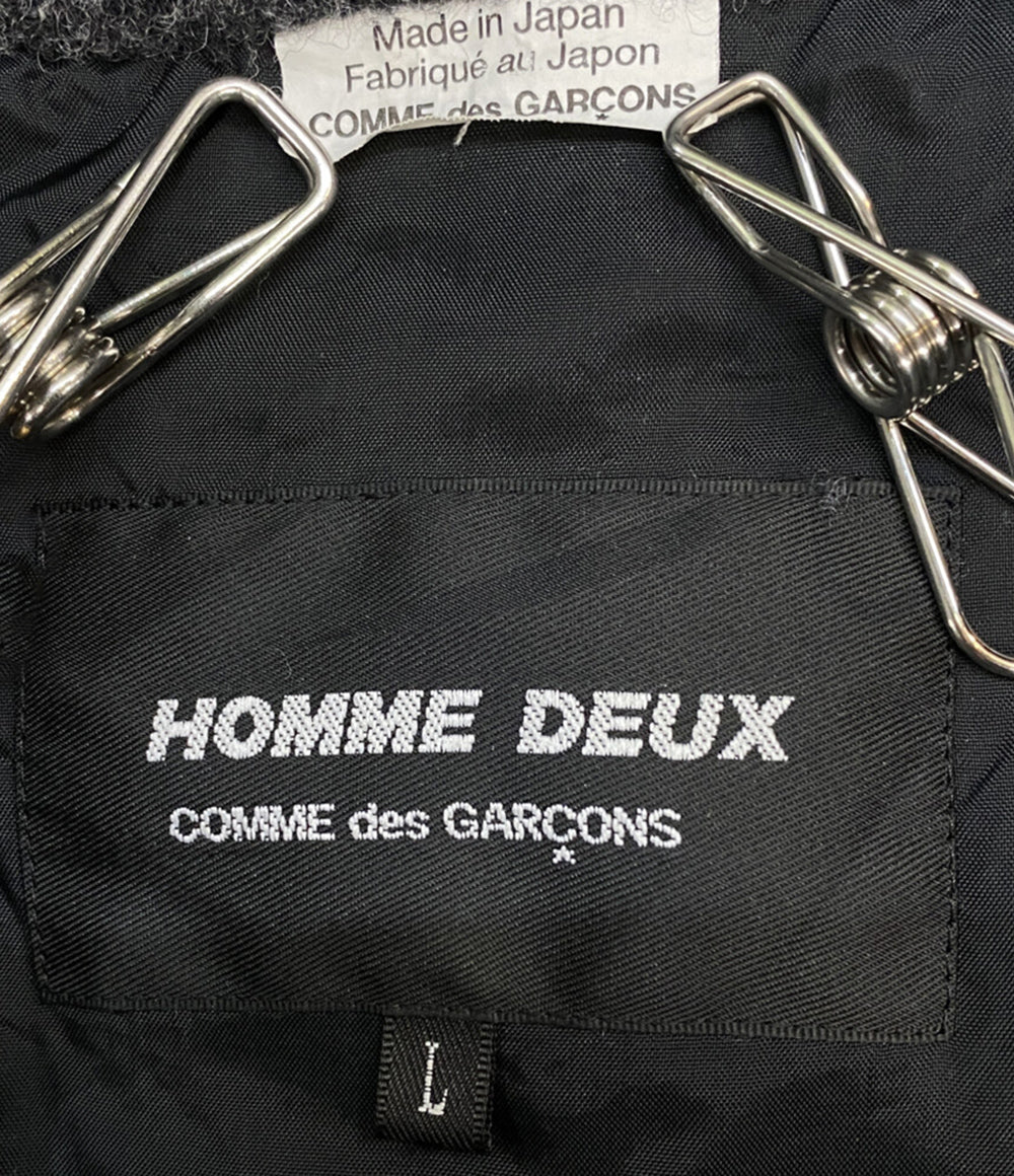 COMME des GARCONS HOMME DEUX コムデギャルソンオムド ウールコート 縮絨 グレー 21AW DH-C003 メンズ SIZE L