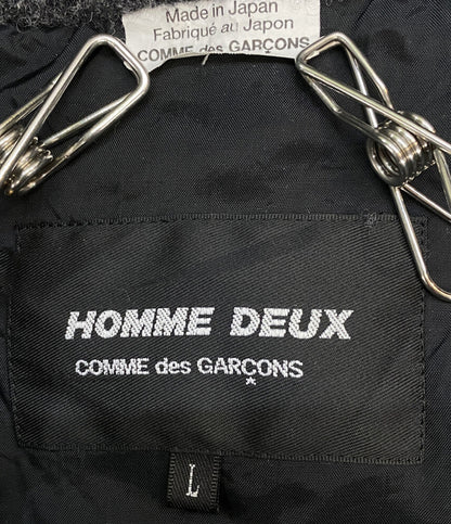 COMME des GARCONS HOMME DEUX コムデギャルソンオムド ウールコート 縮絨 グレー 21AW DH-C003 メンズ SIZE L