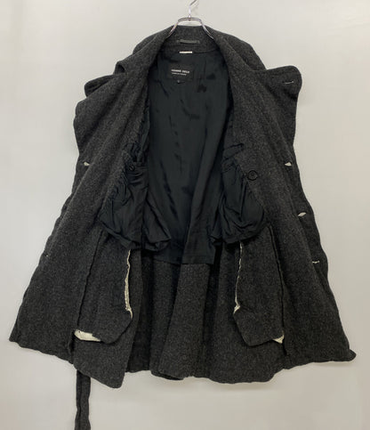 COMME des GARCONS HOMME DEUX コムデギャルソンオムド ウールコート 縮絨 グレー 21AW DH-C003 メンズ SIZE L