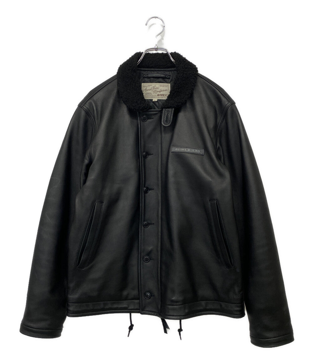 AVIREX PX N-1 デッキジャケット ブラック L ボア キルティング AVIREX N-1デッキジャケット WAIPER別注 メンズ SIZE XL