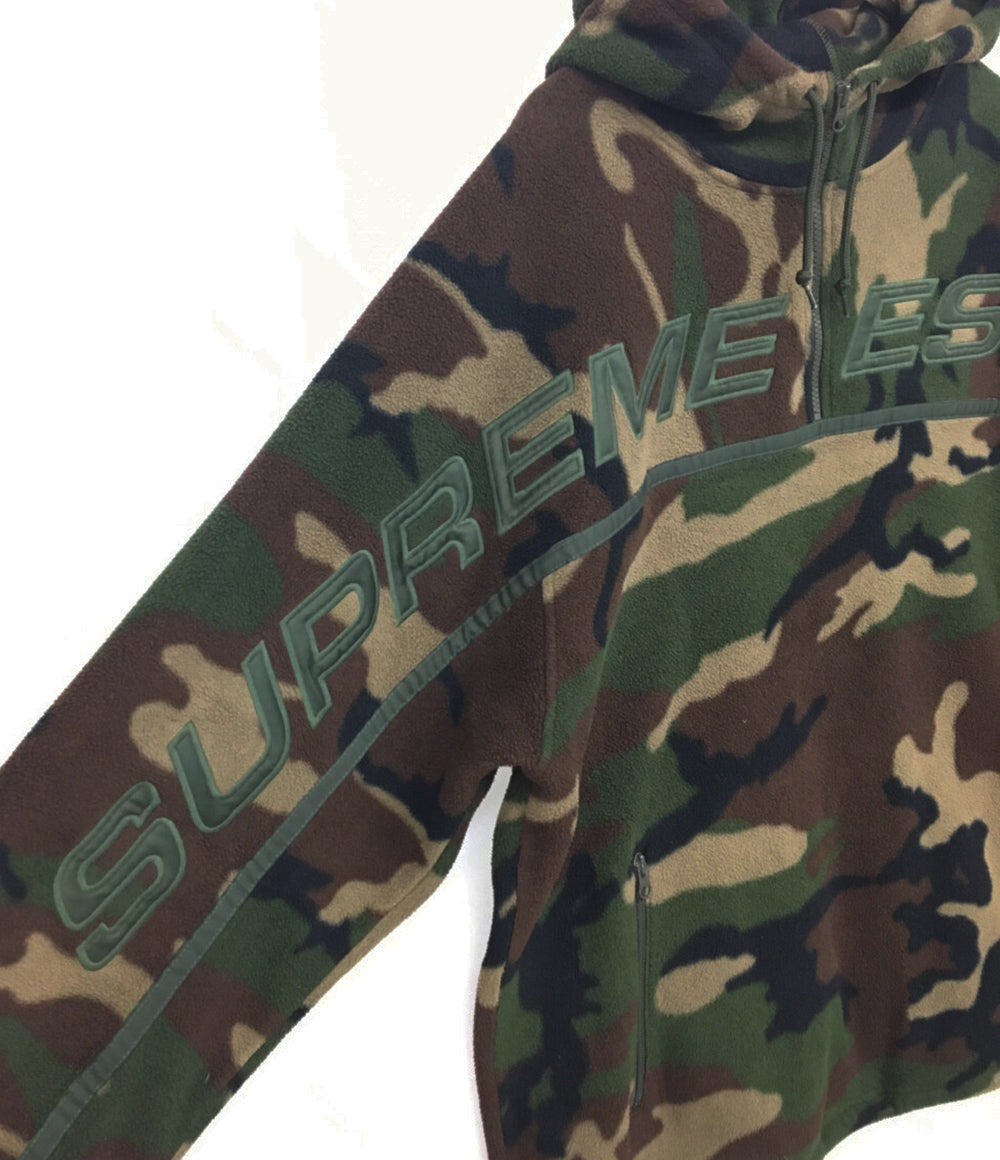 Supreme 19AW Polartec フリースパーカー ハーフジップ カモ メンズ