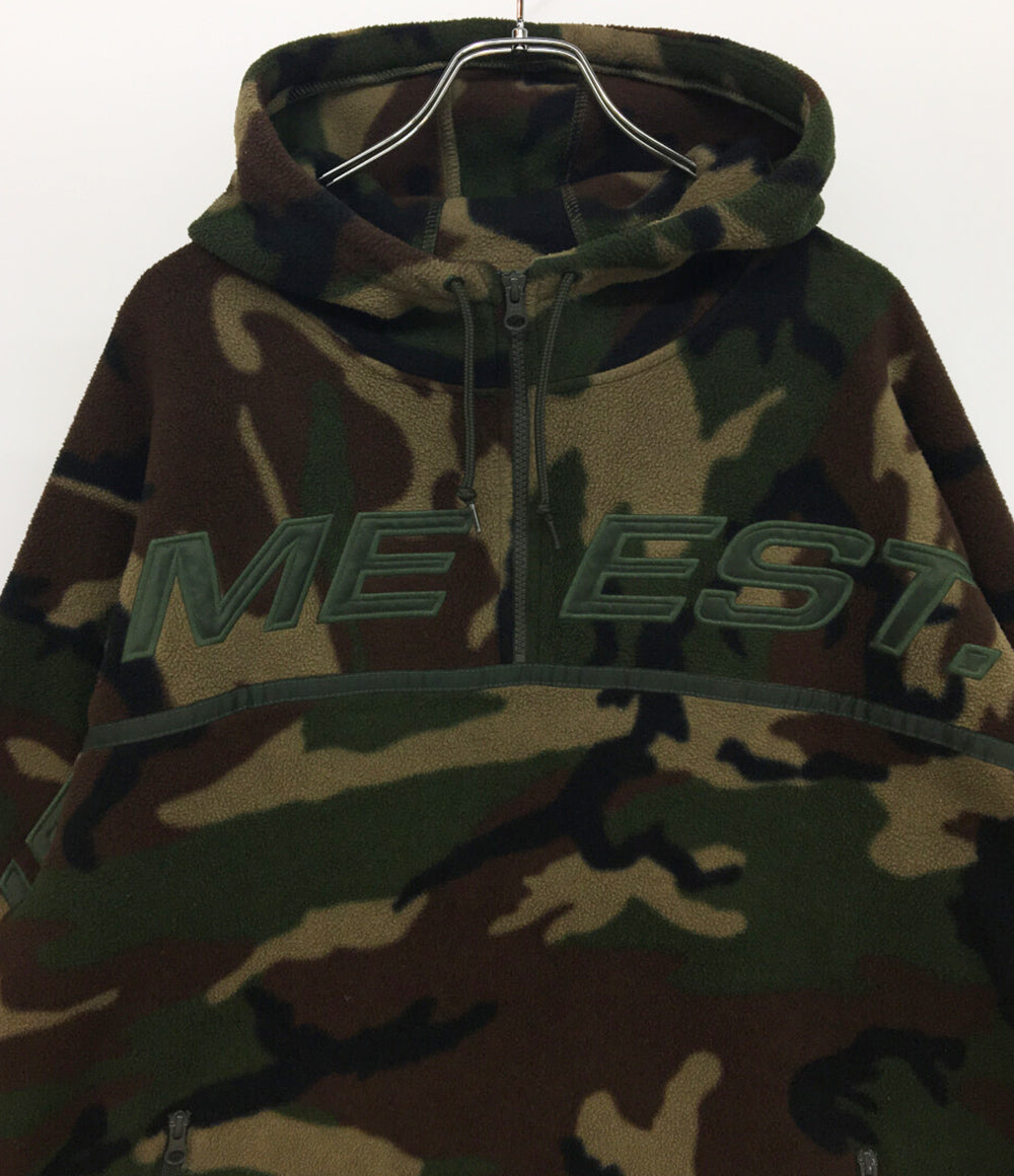 Supreme 19AW Polartec フリースパーカー ハーフジップ カモ メンズ