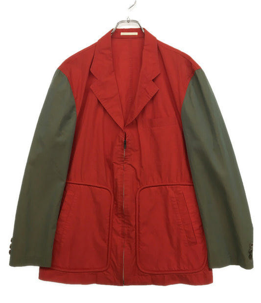 COMME des GARCONS HOMME 97AW ジップジャケット 袖切替 レッド HJ-02015 メンズ SIZE M コムデギャルソンオム