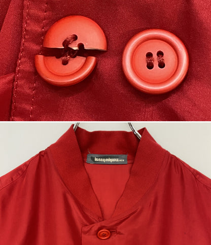 ISSEY MIYAKE MEN 80s 筆タグ シルクシャツジャケット レッド メンズ SIZE M イッセイミヤケ メン