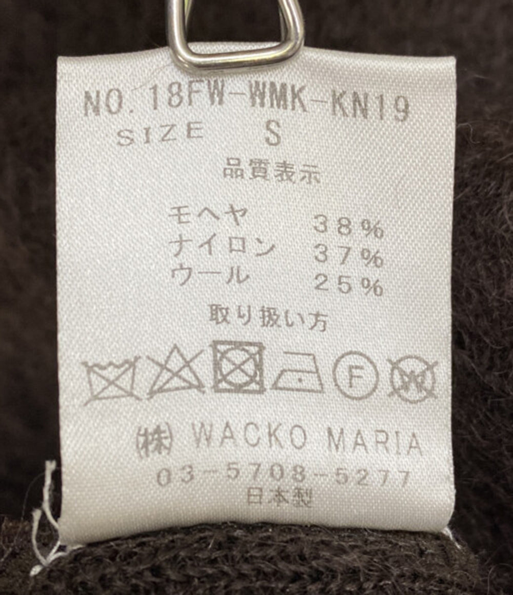 WACKO MARIA 18FW-WMK-KN19 ウールモヘアカーディガン ブラウン メンズ SIZE S ワコマリア