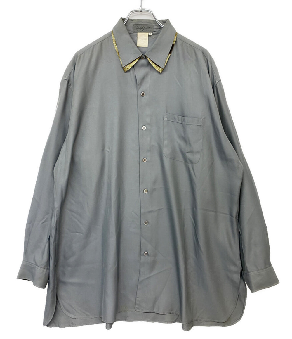 YOHJI YAMAMOTO POUR HOMME 91AW レーヨンシルク長袖シャツ 襟内:ゴールド メンズ SIZE M ヨウジヤマモトプールオム