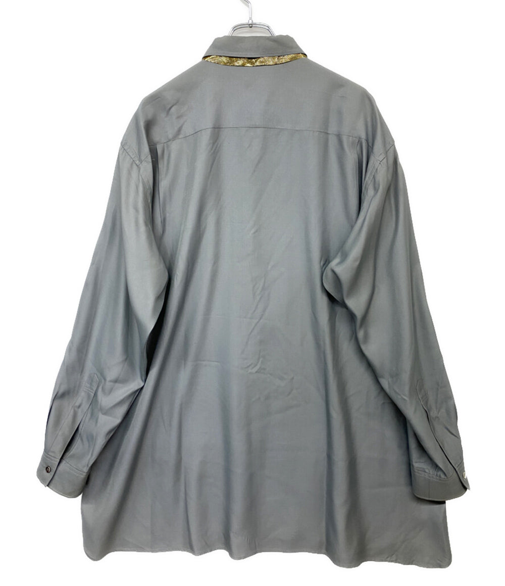 YOHJI YAMAMOTO POUR HOMME 91AW レーヨンシルク長袖シャツ 襟内:ゴールド メンズ SIZE M ヨウジヤマモトプールオム