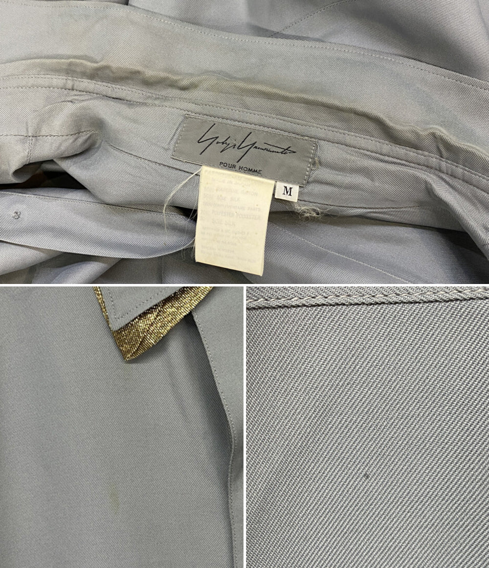 YOHJI YAMAMOTO POUR HOMME 91AW レーヨンシルク長袖シャツ 襟内:ゴールド メンズ SIZE M ヨウジヤマモトプールオム