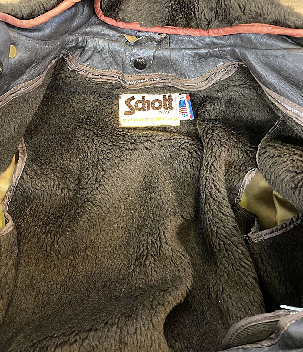 SCHOTT フライトジャケット G-1 ライナー付き ブラウン メンズ SIZE 36 ショット