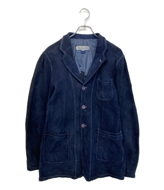 COMME des GARCONS SHIRT レザーテーラードジャケット 羊革 ネイビー 05SS S13085 メンズ SIZE S コムデギャルソンシャツ