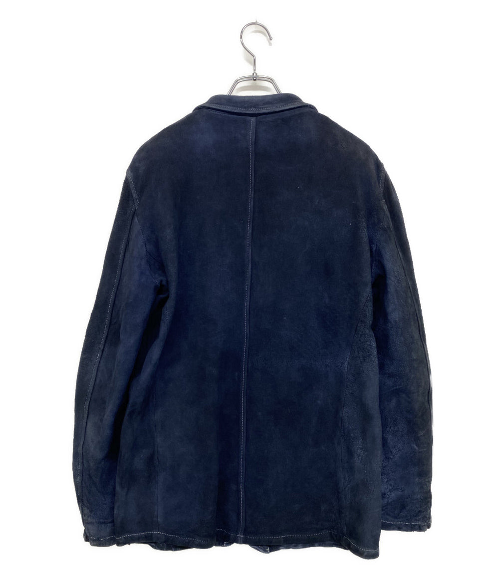 COMME des GARCONS SHIRT レザーテーラードジャケット 羊革 ネイビー