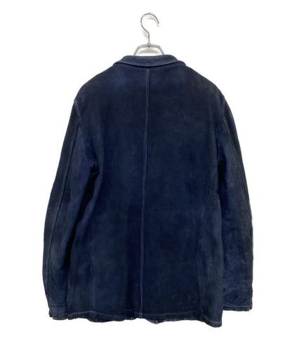 COMME des GARCONS SHIRT レザーテーラードジャケット 羊革 ネイビー 05SS S13085 メンズ SIZE S コムデギャルソンシャツ