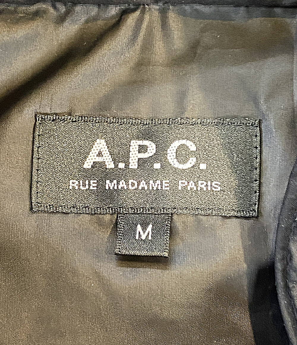 美品 A・P・C 中綿ベスト GILET RAYMOND ブラック 24236-1-37941 メンズ SIZE M アーペーセー