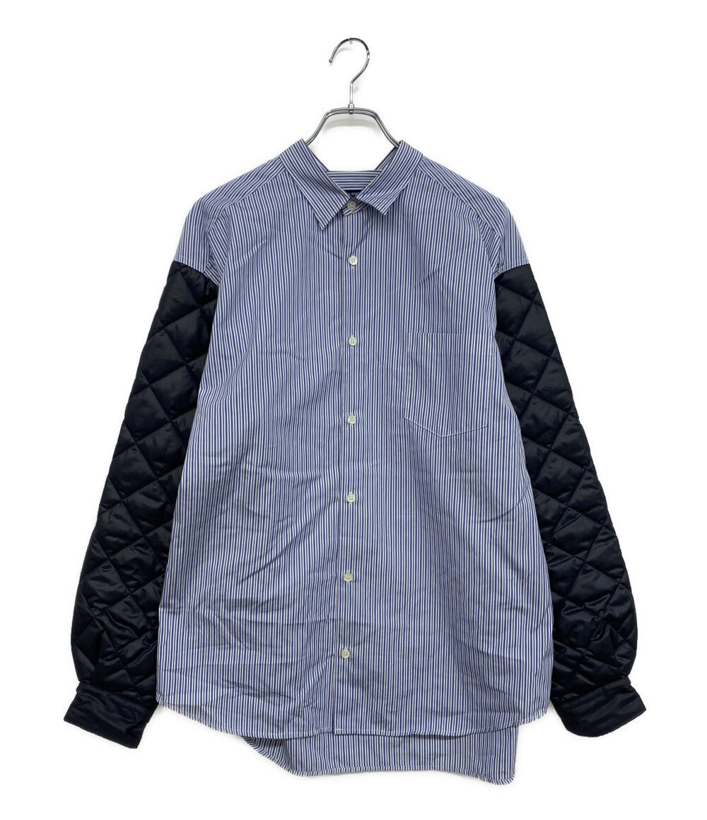 COMME des GARCONS HOMME 長袖シャツ ストライプシャツ 袖切替 キルティング 23AW HL-B021 メンズ SIZE M コムデギャルソンオム