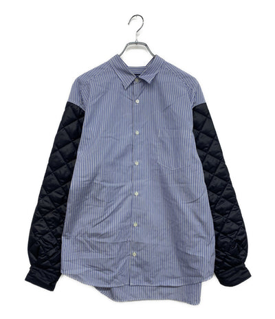 COMME des GARCONS HOMME 長袖シャツ ストライプシャツ 袖切替 キルティング 23AW HL-B021 メンズ SIZE M コムデギャルソンオム
