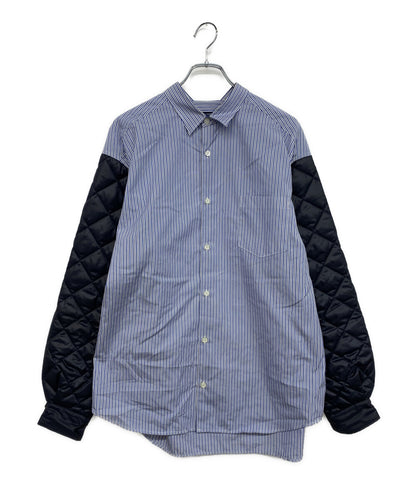 COMME des GARCONS HOMME 長袖シャツ ストライプシャツ 袖切替 キルティング 23AW HL-B021 メンズ SIZE M コムデギャルソンオム