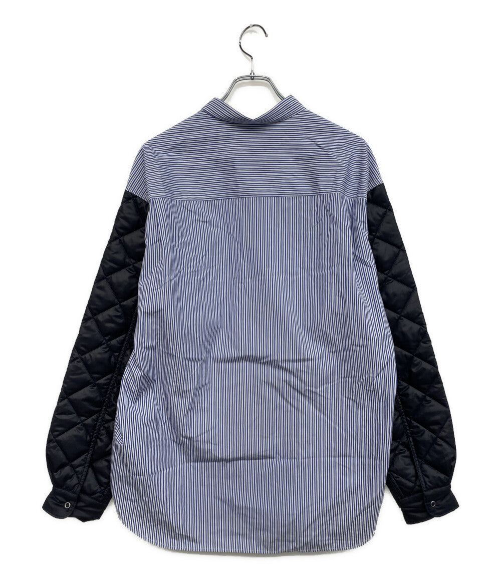 COMME des GARCONS HOMME 長袖シャツ ストライプシャツ 袖切替 キルティング 23AW HL-B021 メンズ SIZE M コムデギャルソンオム