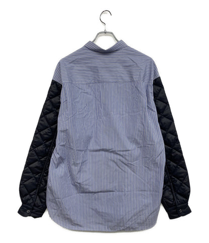COMME des GARCONS HOMME 長袖シャツ ストライプシャツ 袖切替 キルティング 23AW HL-B021 メンズ SIZE M コムデギャルソンオム