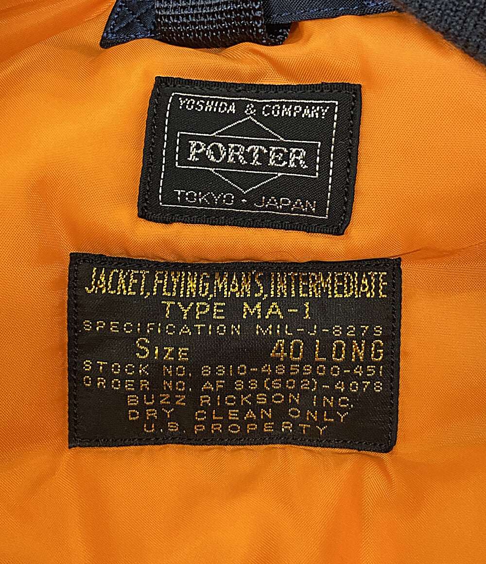 BUZZ RICKSON’S フライトジャケット×POTER MA-1 & WALLET ネイビー BR10521PT メンズ SIZE 40 バズリクソンズ
