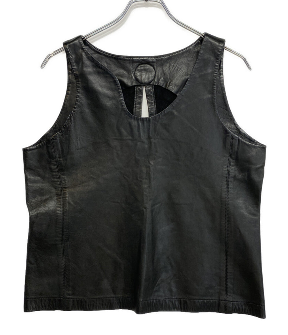 ISSEY MIYAKE ベスト 90s 銀タグ レザー 羊革 ブラック メンズ SIZE L イッセイミヤケ